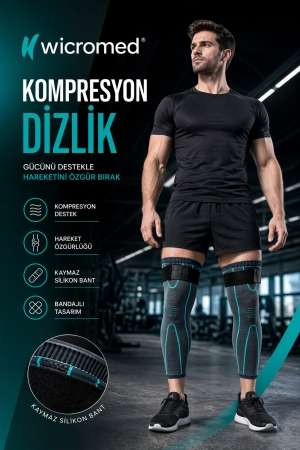 Kompresyon Destekli, Kaymaz, Diz Koruyucu Dizlik Lüx Örgü