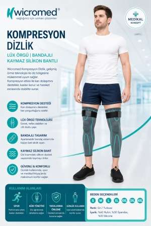 Kompresyon Destekli, Kaymaz, Diz Koruyucu Dizlik Lüx Örgü