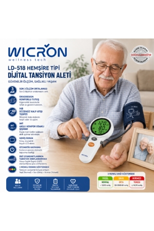 Wicron Tansiyon Aleti Koldan Dijital LD518 Hemşire Tipi IHB Düzensiz Tans.Uyarısı